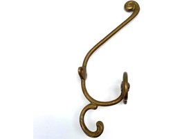 Kapstokhaak Messing Antiek 21x7x7cm