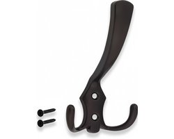 Kapstokhaak met 3 haken - Mat Zwart - wandhaak - jashaak - kledinghaak - groot