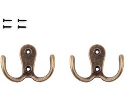 Kapstokhaken | 2 stuks | Ophanghaken | Kapstokhaken met schroeven | Deurhaken | Kledinghaak | Vintage | Ophanghaak | Kapstok | Stalen haken | FSW-Products