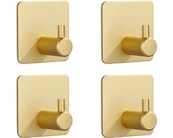 Kapstokhaken_sterke klevende haken, voor stokhaken, deurhaken, badkamerhaken_Goud