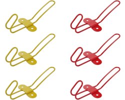 Kapstokken Wandmontage - Decoratieve Haken - Jassen Tassen Hoeden - Dubbele Utility Haken - 130x55mm - Rood en Geel