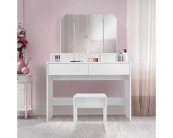 Kaptafel 100x40x140 cm Wit incl. kruk ML-Design