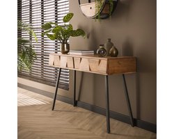 Kaptafel Demn in massief acacia naturel | 125x40x77 cm | elegante make-uptafel voor slaapkamer | modern design