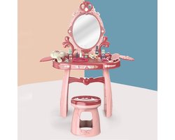 Kaptafel kind - make up tafel met spiegel - 44x24,5x76cm - roze