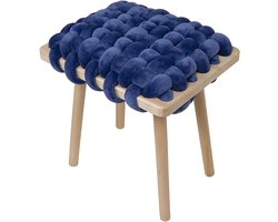 Kaptafel Kruk - Make-up Stoel Poef - Comfortabel Zitten - Stabiele Houten Poten - 44 x 34 x 50 cm