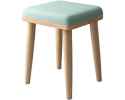 Kaptafel Kruk - Make-up Stoel Voetenbank - Comfortabel Zitten - Massief Houten Frame - 40 x 30 x 42 cm