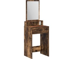 kaptafel | Make-up tafel | Cosmetica tafel met lade Gerookt eiken 50 x 41 x 140 cm Bewerkt hout