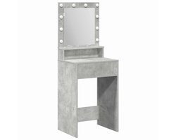 kaptafel | Make-up tafel | Cosmetica tafel met plank Betongrijs 50 x 41 x 135 cm Bewerkt hout