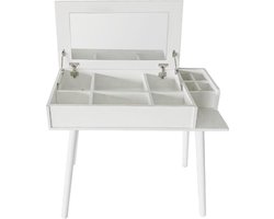 Kaptafel make up visagie opmaaktafel bureau met inklapbare spiegel 90 cm breed