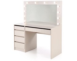 Kaptafel / Make-uptafel Charme creme 120 cm breed met spiegel en led