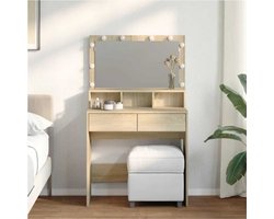 Kaptafel met LED 80x41x134,5 cm sonoma eikenkleurig