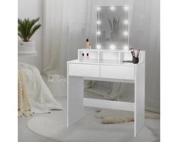 Kaptafel met LED Verlichting 80x40x140 cm Wit ML-Design