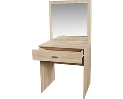 Kaptafel - opmaaktafel bureau - toilettafel - lichtbruin
