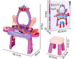 Kaptafel Schoonheidsspecialiste met krukje, Kapper, Make-up, Make up, Make-up set, Opmaken, Kaptafel meisje