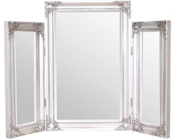 Kaptafel Spiegel Shakky Chic Stijl Antiek Zilver 74x55 cm Houten Frame