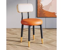 Kaptafel Stoelen - Eetkamerstoelen - Moderne Inrichting - Ergonomische Rugleuning - 38 x 38 x 74 cm - Oranje Beige