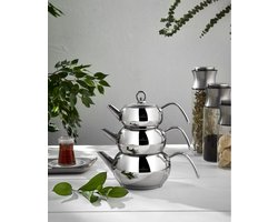 Karaca 3D Theepot -316 stalen theepot set familie maat-