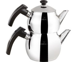Karaca -Adelya- Mini Maat- Zwart-Theepot Set-Geschikt voor alle warmtebronnen