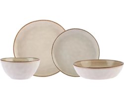 Karaca Aria Reactive servies set voor 6 personen, 24 stuks, Beige, Eetservies, Uniek op de voorgrond, Natuurlijke kleuren, Hoogwaardig materiaal, Reinigbaar en duurzaam