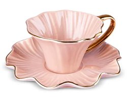Karaca Bliss – Porseleinen Turkse Koffiekopjes Set – 90 ml – Roze