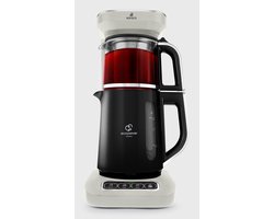 Karaca Çaysever Robotea Pro 4 in 1 sprekende automatische glazen theemaker en filter koffiezetapparaat 2500W theemaker, Starlight, theemaker, Engels versie