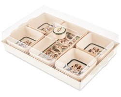 Karaca Clara - Ontbijtset 7 Delig – Keramiek – Serveertray met Deksel – Ontbijtservies – Multicolor