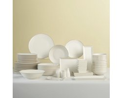 Karaca Donatella - 70-Delige Serviesset voor 12 Personen – Wit/Goud – Luxe New Bone Dinerservies met Soepterrine en Serveerschalen