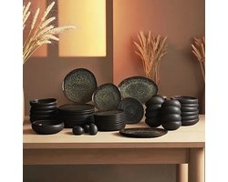 Karaca Earth Collection Galactic - 55-delige Eet serviesset voor 12 Personen – Zwart