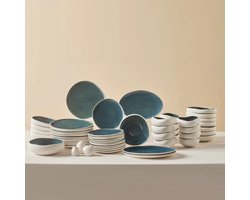 Karaca Earth Collection New Galactic Oscar Reactive Glaze - 55-delige Serviesset – 12 Personen – Porselein – Multicolor – Vaatwasserbestendig