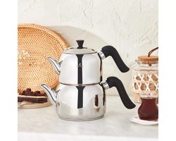 Karaca Edana – RVS Theepot met Zwarte Handvatten – 1900 ml – Inductiegeschikt