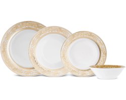 Karaca Elegance Bone Isola Serviesset – 24-Delig – 6 Personen – Multicolor – Luxe Porseleinen Servies