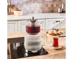Karaca Glissia - Borosilicaat Glazen Inductie Theepot – XL – Transparant – Borosilicaatglas – Glazen Theeketel