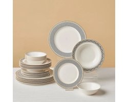Karaca Globe 24-delig Servies – Porselein Serviesset voor 6 Personen – Compleet Tafelservies