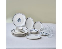 Karaca İznik - New Bone Ontbijtset/Serveerset 26-delig - 6 Personen - Multicolor - Theekopjes, Schalen en Borden