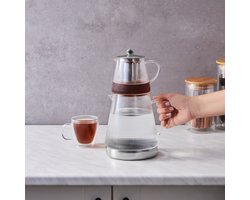 Karaca Keops - Glazen Theepot – Turkse Theepot – 450 ml / 1500 ml – Transparant Glas – Moderne Theepot