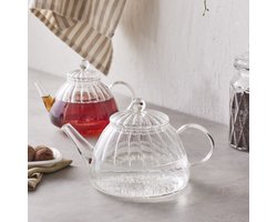Karaca Lori Glazen Theepot Set, Theepot & Deksel 0.6L, Theeketel 1.2L, Transparant
