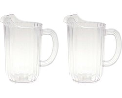 Karaf - 3x - polycarbonaat kunststof - 1 liter - sapkan/ waterkan - 12 x 18 cm