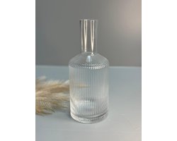 Karaf - Geribbeld Glas - Ripple - Ribbel - 1150ml