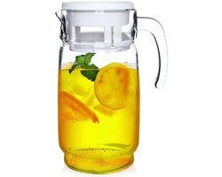 Karaf Glas met Deksel 2 l - Kan - Waterkaraf voor Fruitwater - Waterkan - Drinkkan