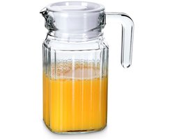 Karaf Glas met Deksel 650 ml - Kan - Waterkaraf voor Fruitwater - Waterkan - Drinkkan