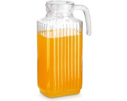 Karaf Glas met Deksel Smal voor Koelkast 1,8 l - Kan - Waterkaraf voor Fruitwater - Waterkan - Drinkkan