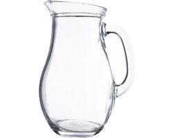 Karaf/schenkkan 1 liter van glas bol model - Waterkan - Sapkan
