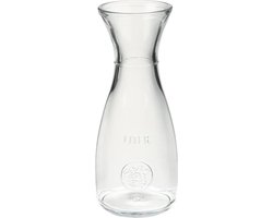 Karaf/schenkkan 1 liter van glas met uitlopende hals - Waterkan - Sapkan