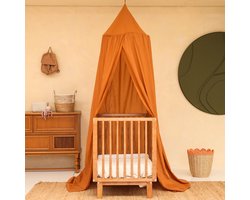 Karamel Hemeltje voor Kinderkamer | Klamboe voor Wieg, Bed & Speelkamer | Hemel Sluier voor Babybed | Rond Hemelbed voor Baby
