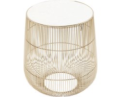 Kare Bijzettafel Beam Wit Marmer Messing