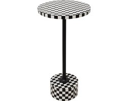 Kare Bijzettafel Domero Chess Black White Ø25cm