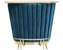 Kare Design Bartafel After Work Velvet - B120 X D44 X H107 Cm - Petrolblauw Fluweel