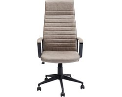 Kare Design Labora High Bureaustoel - Hoge Rugleuning - Kiezelgrijs Vintage Kunstleer