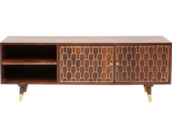 Kare Design Muskat TV-Meubel 2-Deurs - B140 X D35 X H50 Cm - Bruin Mangohout