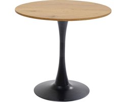 Kare Design Schickeria Ronde Bistrotafel 80 Cm - Eiken/Zwart